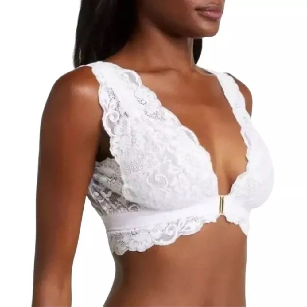 We are HAH Free People Got Your Back Bra Blanc White XS New NWOT